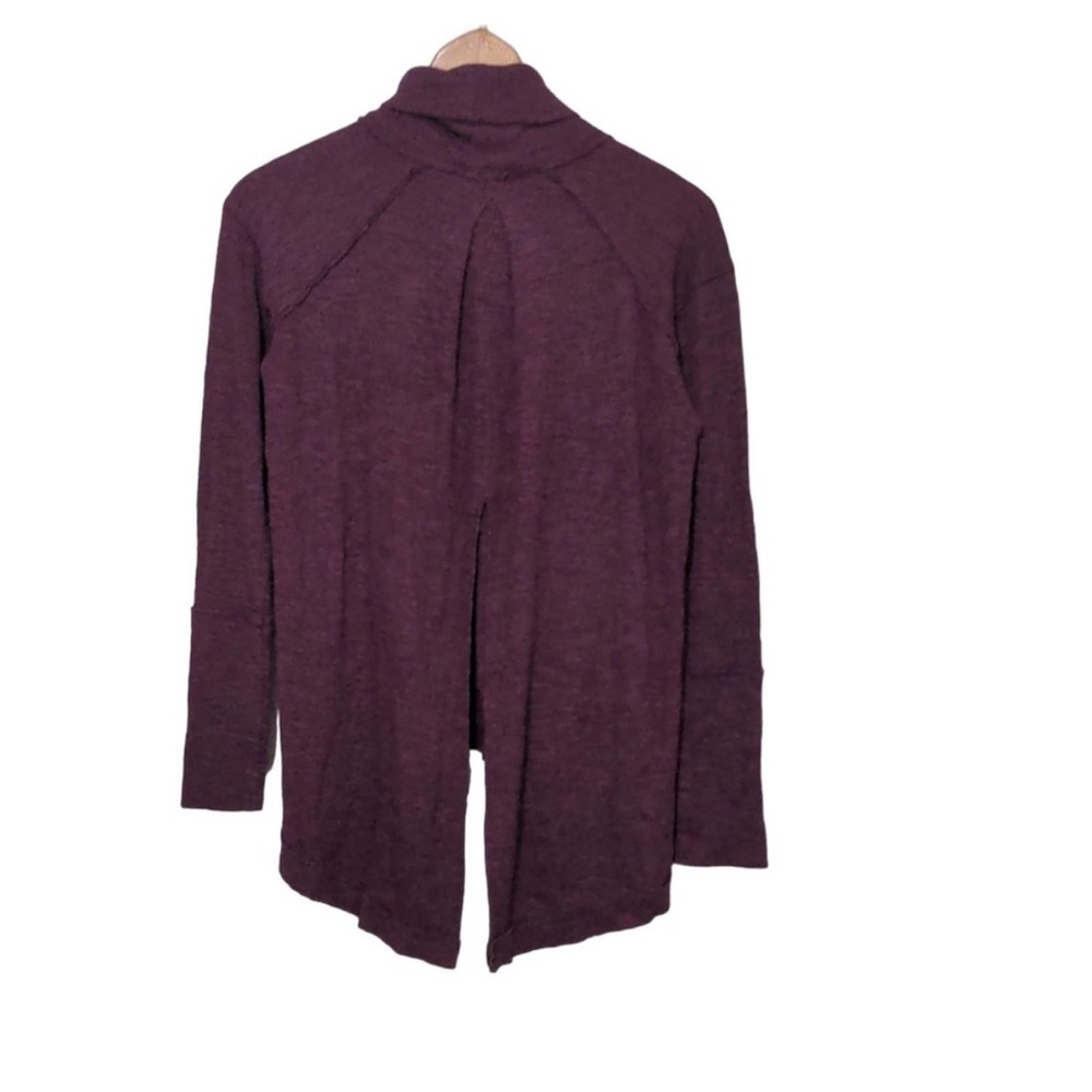 Free People We the Free Split Back High Low burgundy Turtleneck
